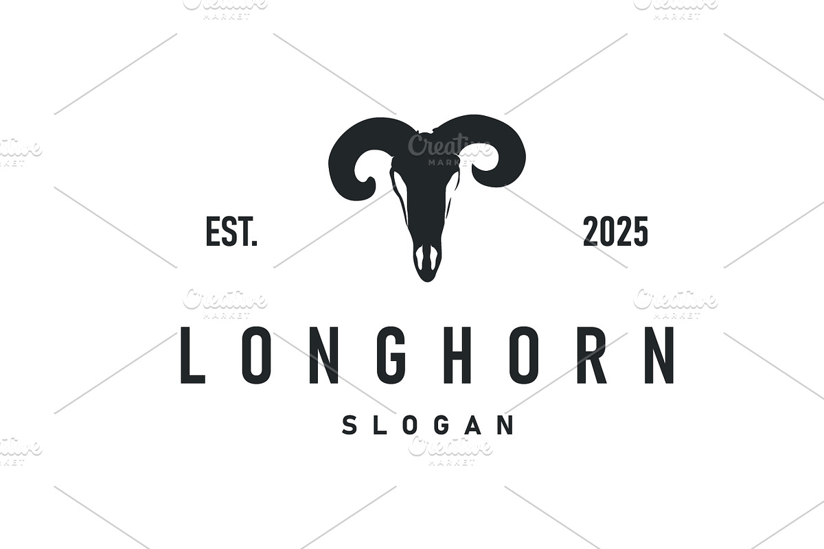 longhorn logo design symbol, a Branding & Logo Template by Maylianaw28