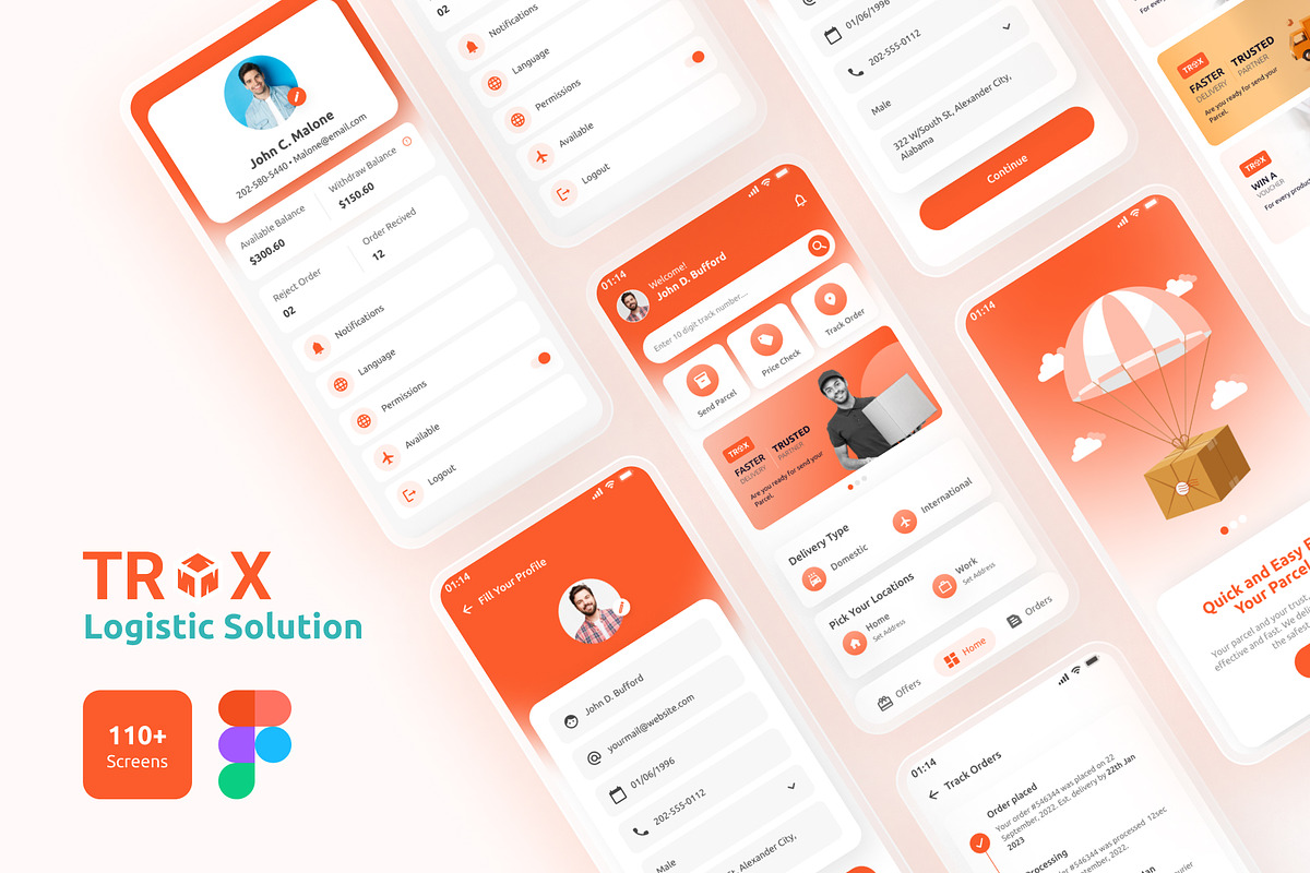Trox-Logistic Solution App, an UI Kit Template by Netro Systems (Photo 1 of 5)