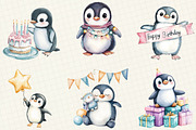Cute Baby Penguin Birthday Clipart, an Illustration by OK Design (Thumbnail 5 of 5)