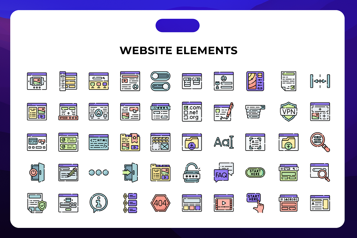 Website Elements Icon Pack, an Icon by Wencory