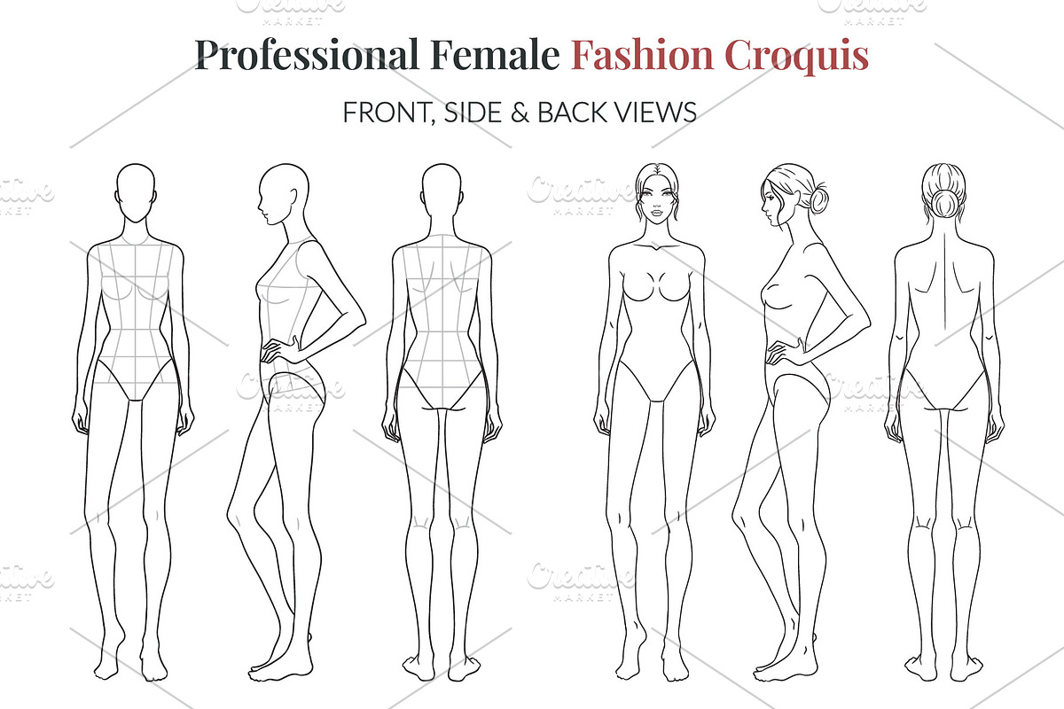 Female Fashion Croquis Flat Shoes, a Person Illustration by Shorena Fashion Draws (Photo 2 of 8)