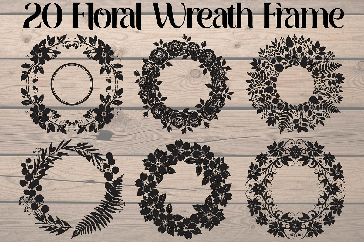 Floral Wreath Frame Bundle, an Object Graphic by Creativeshirt (Photo 1 of 20)