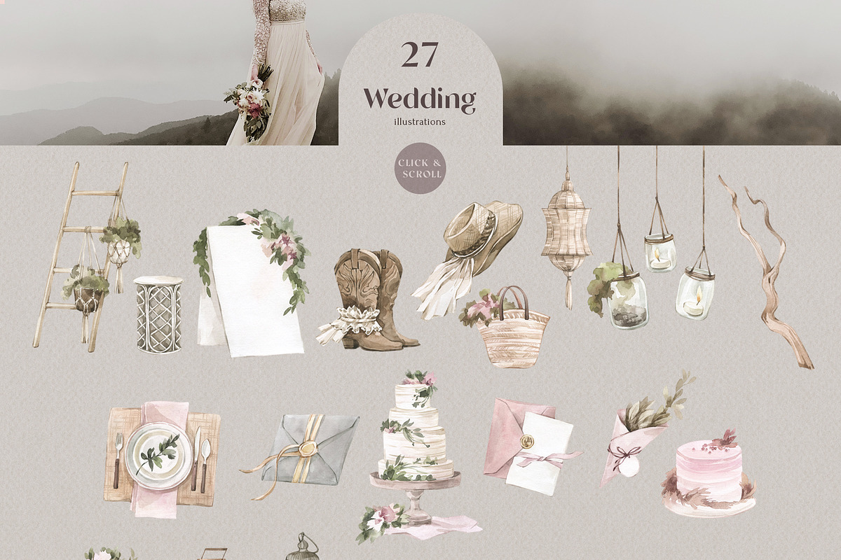 Ranch Wedding modern rustic set, an Animal Illustration by Anastezia Luneva (Photo 4 of 10)