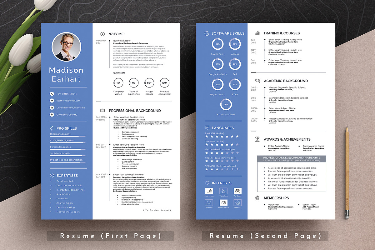 Resume Cv Template Word Apple Pages, a Resume Template by Tbunny (Photo 2 of 9)