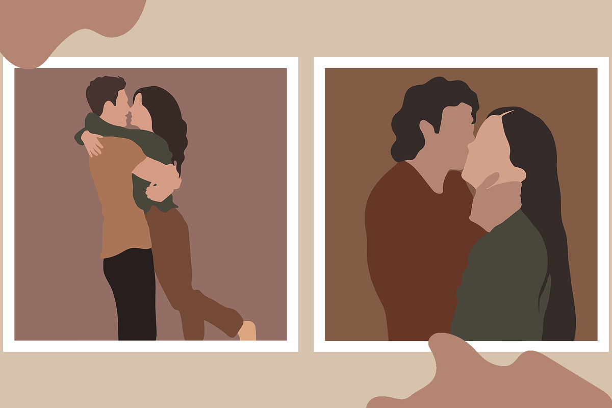 The Lovers Minimalist Graphic Art, a Decorative Illustration by Miracles Everywhere (Photo 6 of 12)