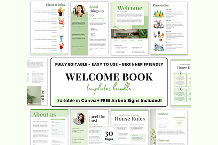 Airbnb Welcome book template, Airbnb