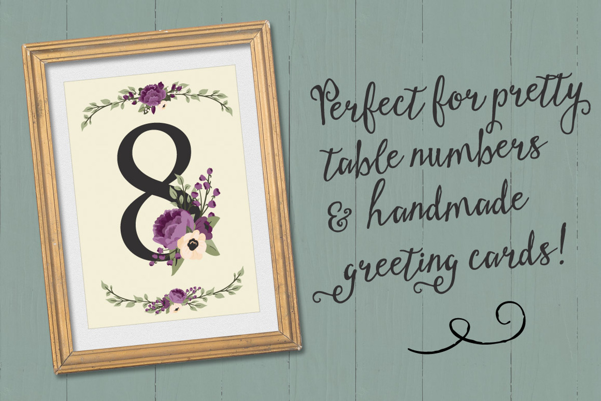 Plum Purple Floral Numbers Set, an Illustration by Amanda Ilkov (Photo 5 of 5)