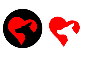 Dog on background heart. Vector, an Object Illustration by MoreVector