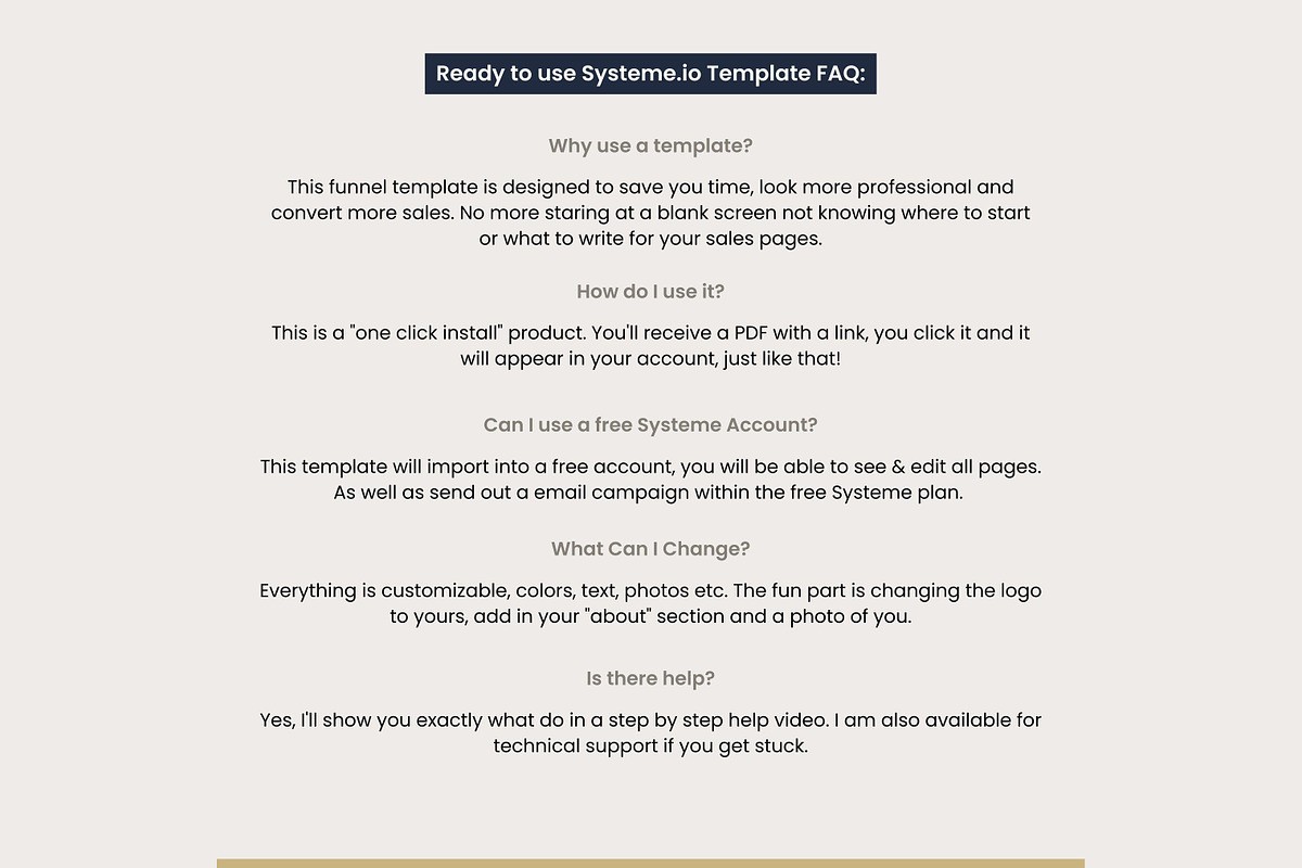 Systeme.io Blueprint Lead funnel, a Landing Page Template by Hayley's Digital Hub (Photo 9 of 10)