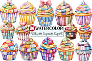 Patchwork Cupcake Clipart, an Illustration by Rose Art (Thumbnail 1 of 4)