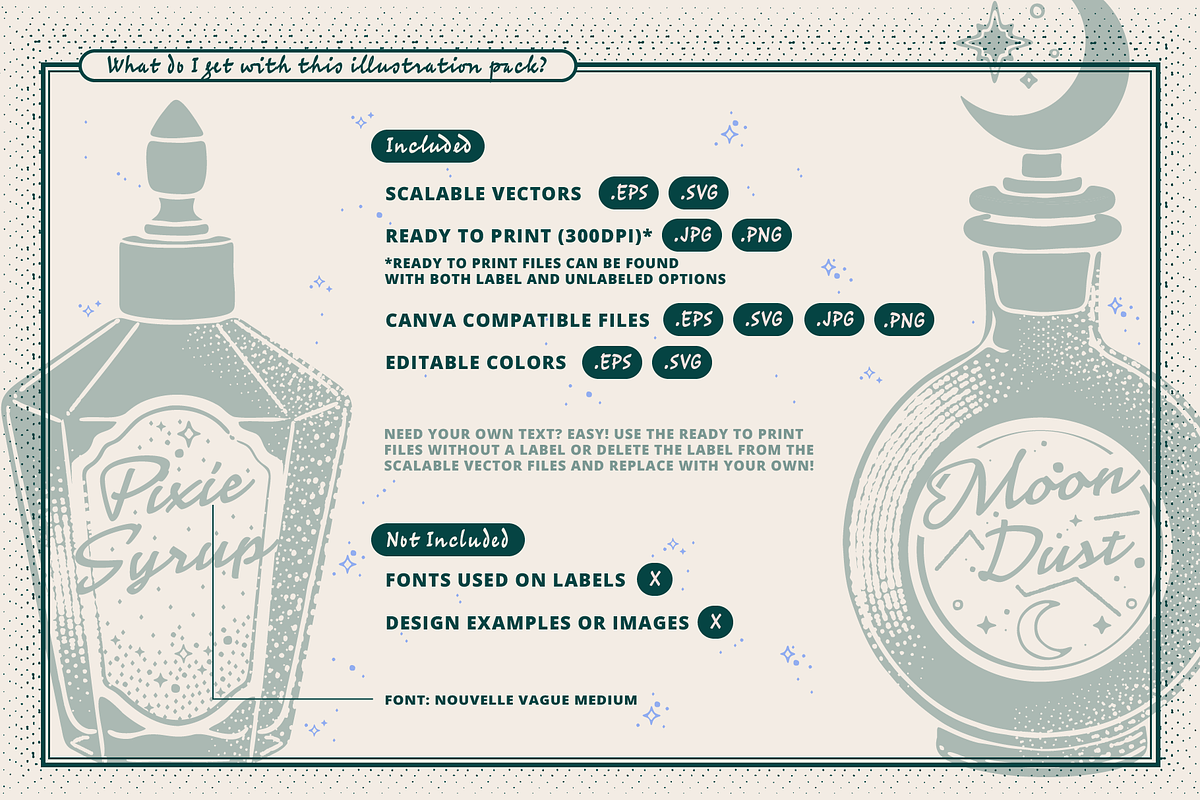 Vintage Potion Bottle Illustrations, an Object Illustration by TheFoodAtlas (Photo 8 of 8)
