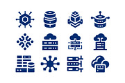Tech Cloud Data Server Icons Bundle, a Solid Icon by Vectorium Studio (Thumbnail 11 of 24)