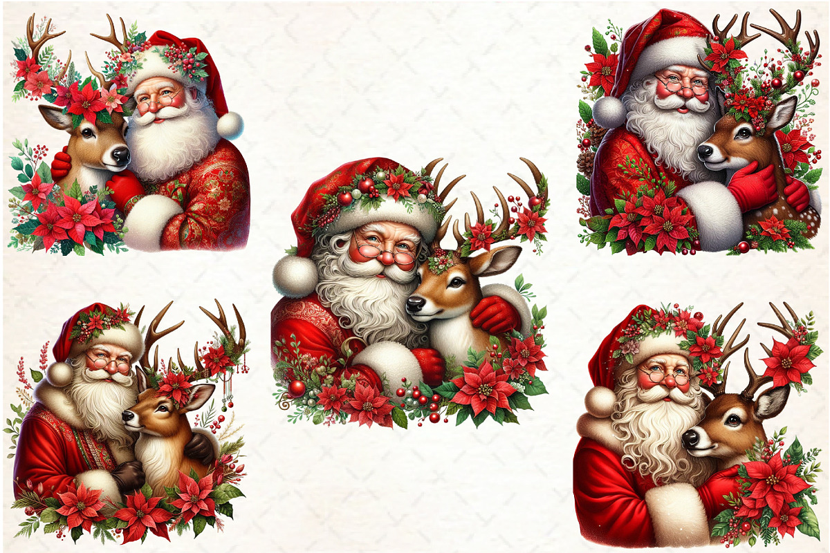 Santa Claus and Reindeer png, an Illustration by Libby Wishes (Photo 9 of 9)