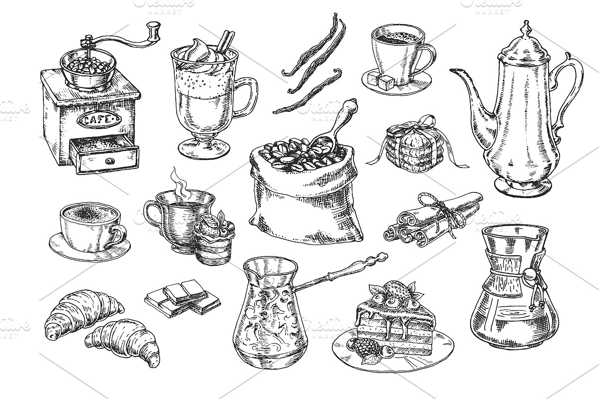 Set of coffee illustrations, a Food Illustration by Evgeniia Lanskikh (Photo 2 of 7)