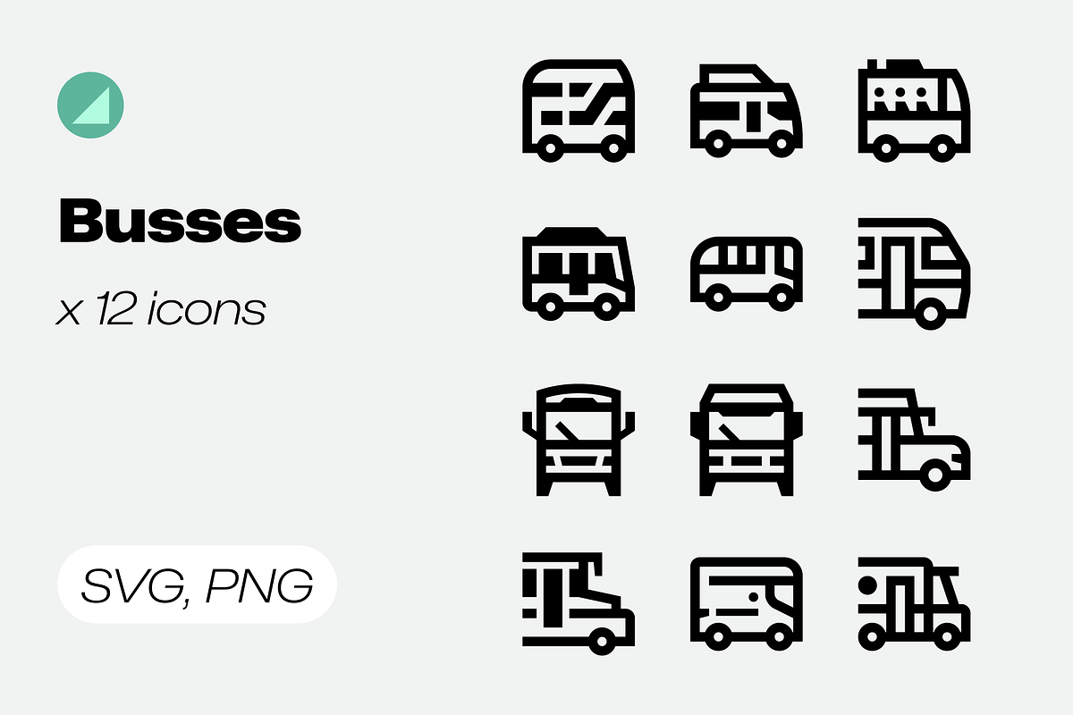 12 Bus Icons / Basicons