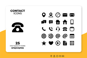 Black Contact Icon Set