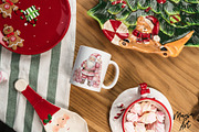Pink Santa Watercolor Clipart Set, a Seasonal Illustration by Maysa Art (Thumbnail 4 of 6)