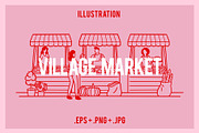 Village Market Illustration, a Food Illustration by Electric Ink (Thumbnail 1 of 2)