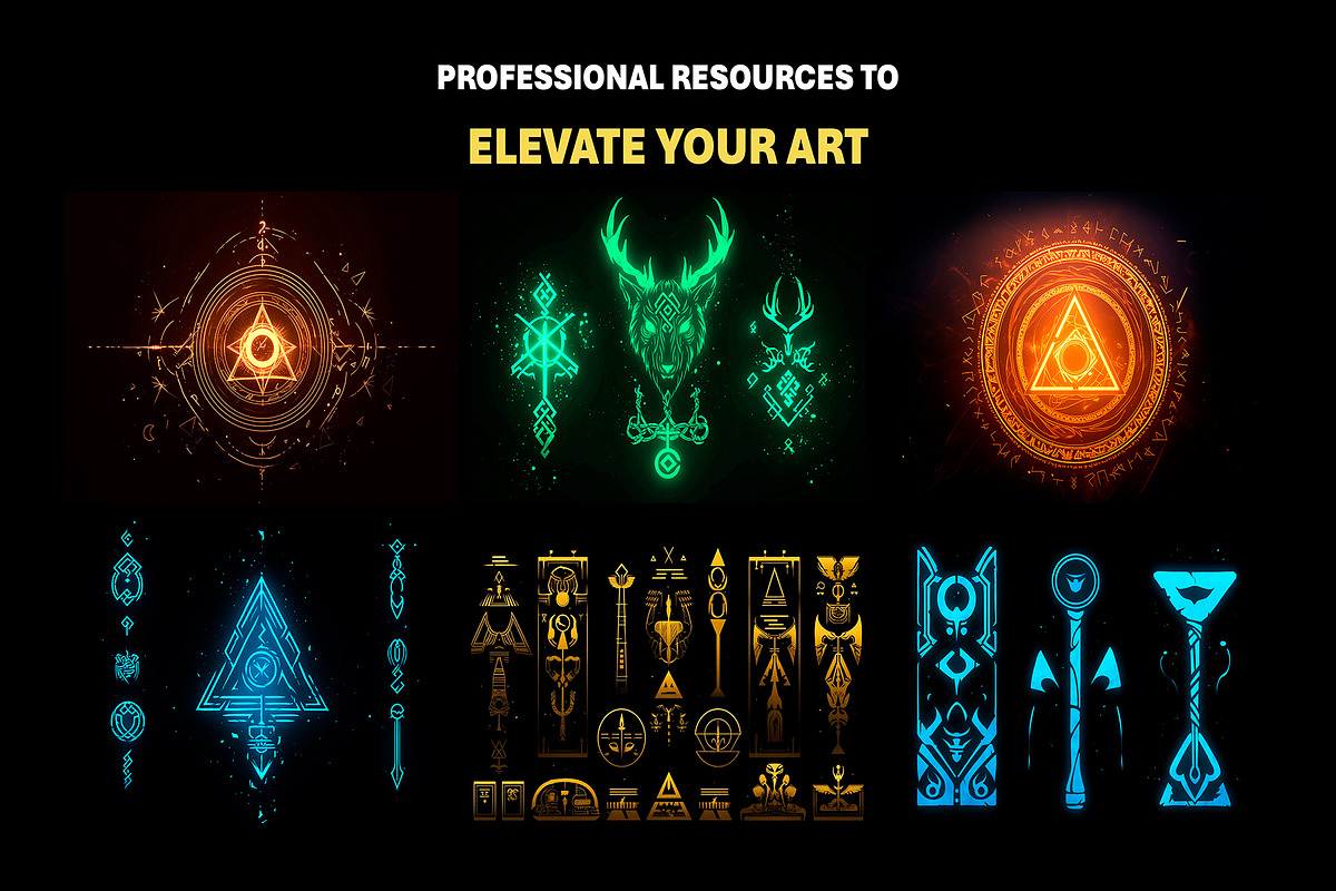 240+ Magic Hieroglyph Overlay Effect, an Object Graphic by Mikel Blazgad (Photo 4 of 11)