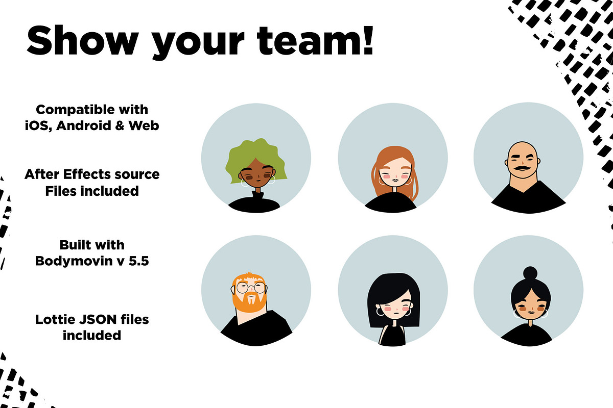 18 SVG animated avatars, a Person Illustration by PATCHPO (Photo 3 of 5)