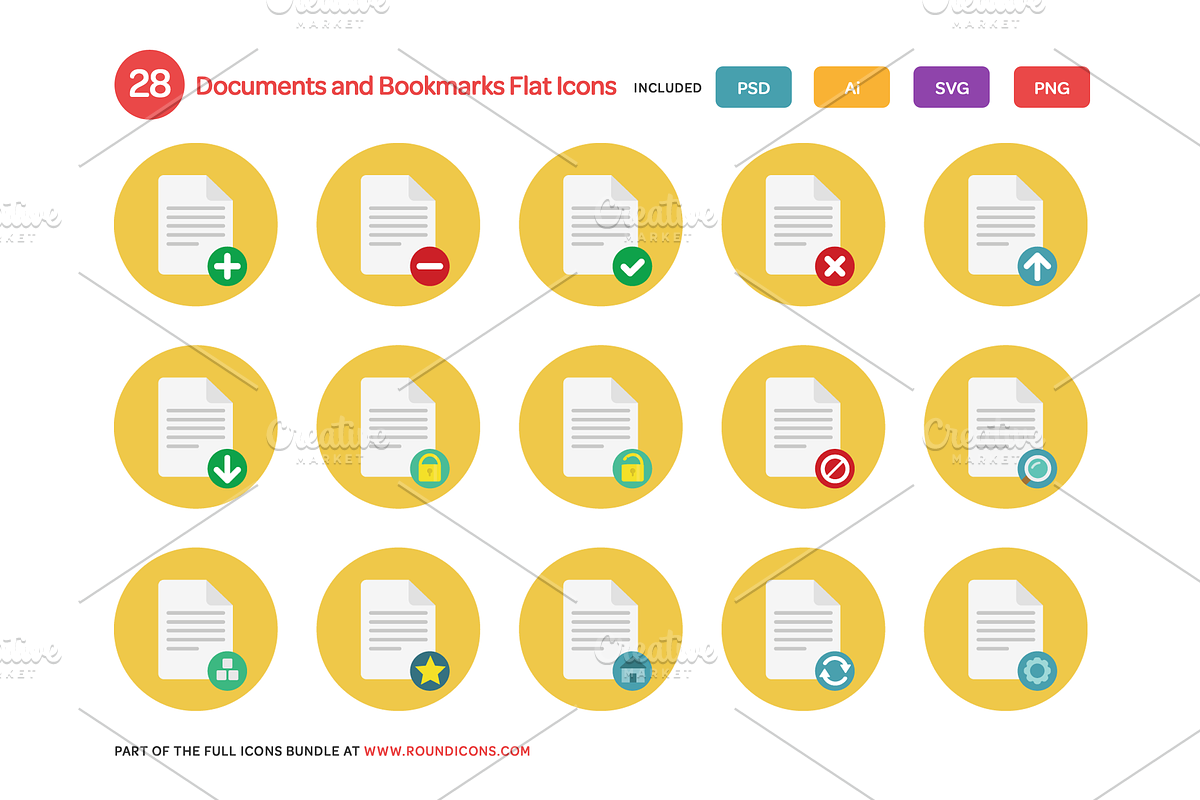 Documents and Bookmarks Flat Icons S preview 2