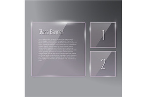 Square glass banners