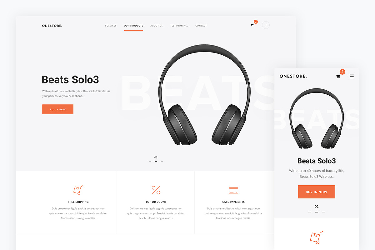 Onestore — Store HTML Template, a HTML Template by artemmashirov (Photo 1 of 3)