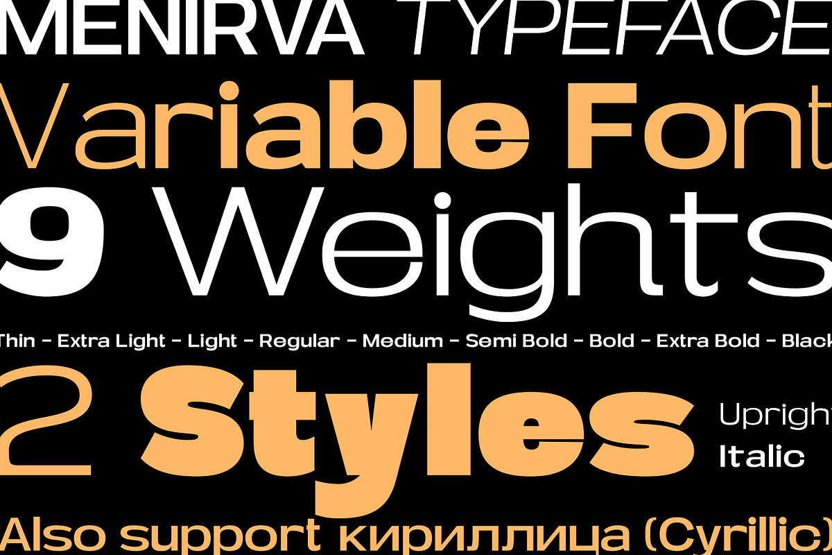 Menirva, a Sans Serif Font by din-studio.com (Photo 3 of 15)