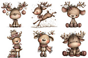 Quirky Christmas Reindeer Clipart, an Illustration by Craft Nest (Thumbnail 10 of 11)