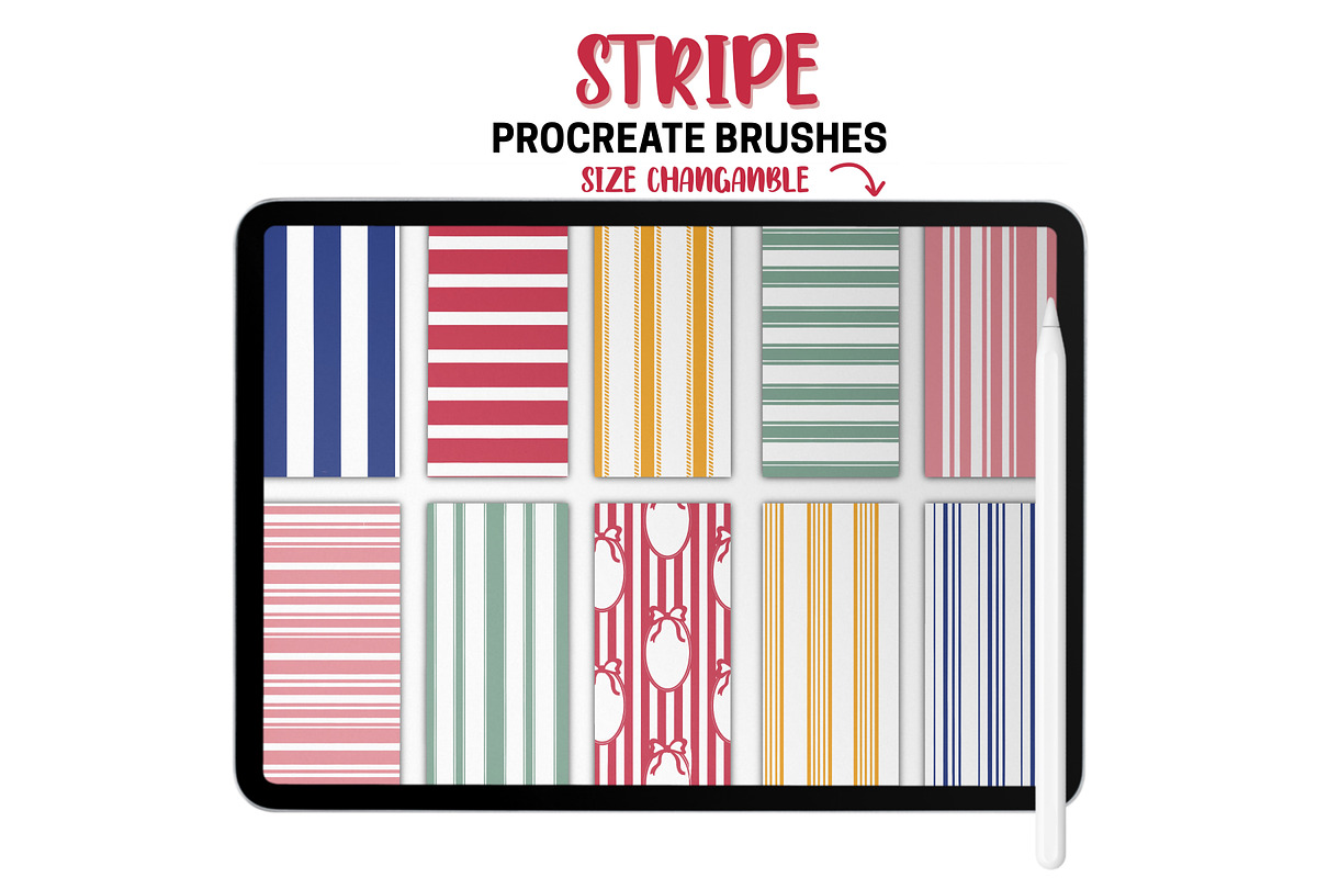 Stripes Procreate Pattern Brushes, a Brush Add-On by Brush Lab (Photo 7 of 10)