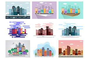 40 Buildings Background Illustration