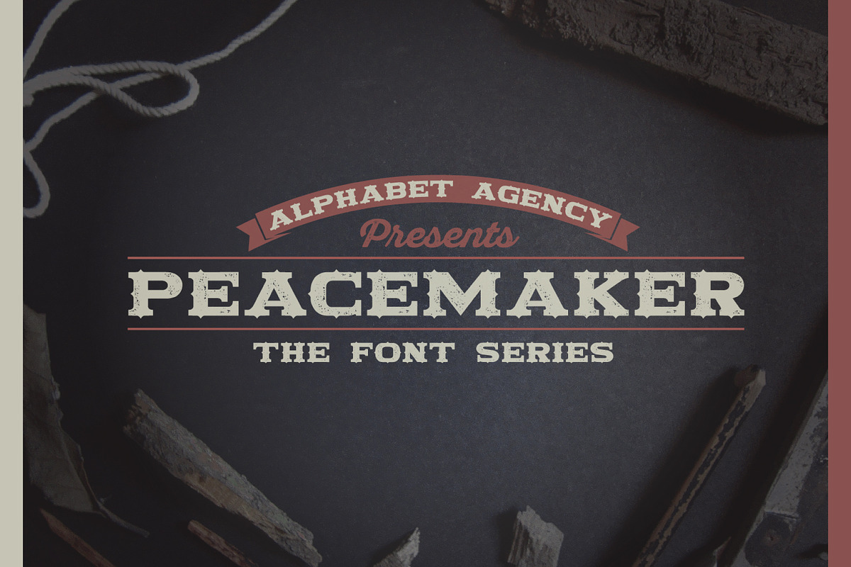 PEACEMAKER FONT SERIES, a Slab Serif Font by Alphabet Agency (Photo 1 of 13)