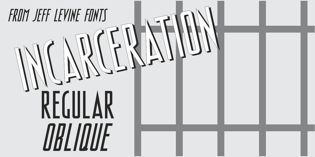 Incarceration JNL, a Sans Serif Font by Jeff Levine Fonts (Photo 1 of 5)