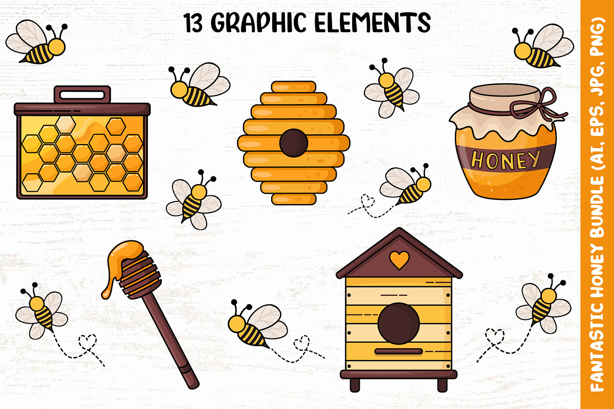 Bees and Honey Gnomes Clip Art, an Illustration by Mary-Mihh (Photo 3 of 6)
