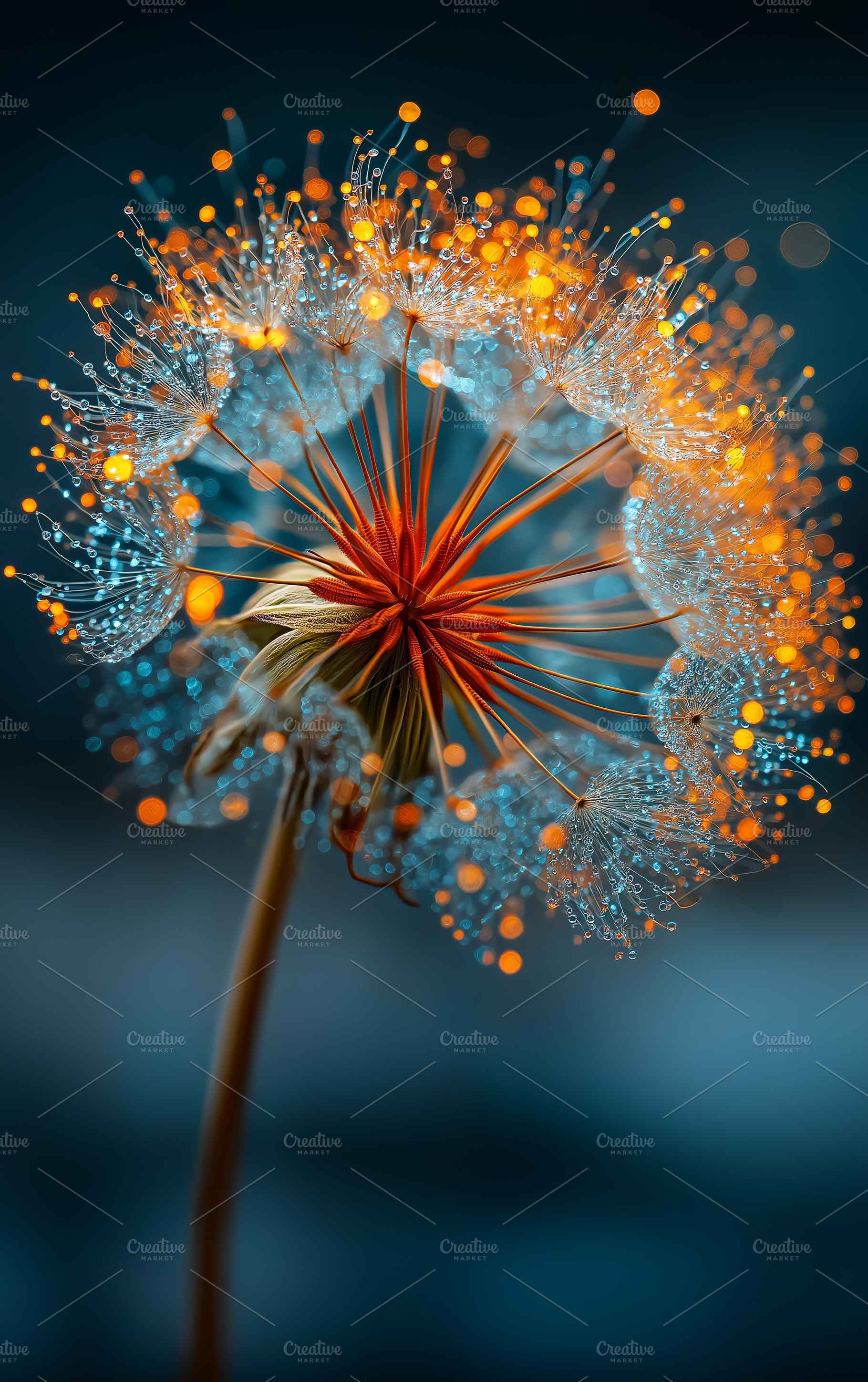Macro photo of a dandelion, a Nature Photo by Ocean Digital Art