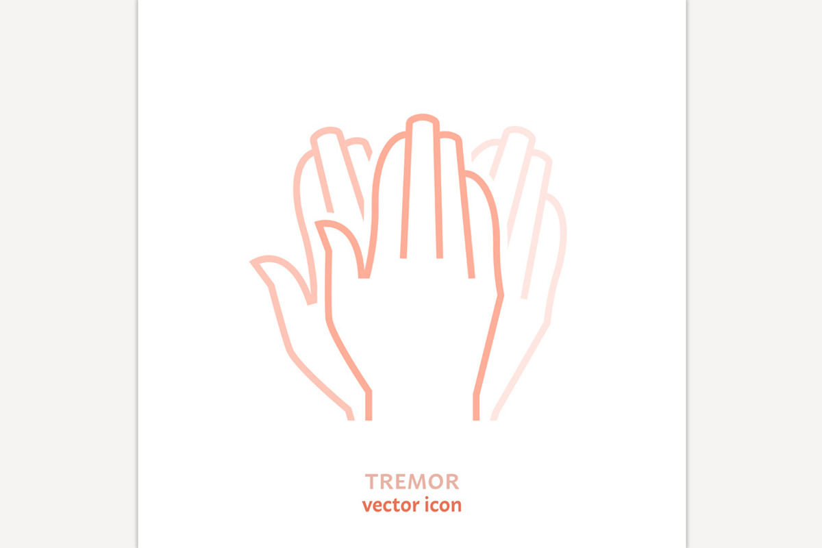 Hand tremor linear icon, pictogram, an Outline Icon by Anna's Shop
