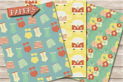 Retro summer papers, a Pattern Graphic by Poppymoondesign (Thumbnail 2 of 5)