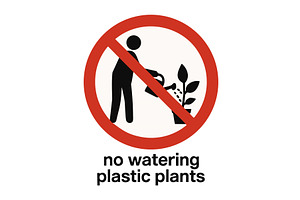 Funny sign warning against watering, an Object Illustration by AlexArt