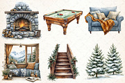 Watercolor Winter Cozy Clipart, an Illustration by Libby Wishes (Thumbnail 4 of 7)