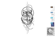 Wolf head with geometric symbol, an Illustration by CatMadePattern (Thumbnail 1 of 2)
