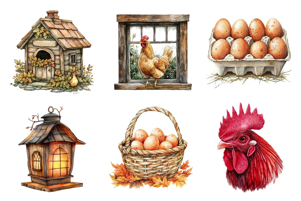 Autumn Chicken Coop Clipart, an Illustration by Dream Creation (Photo 5 of 6)