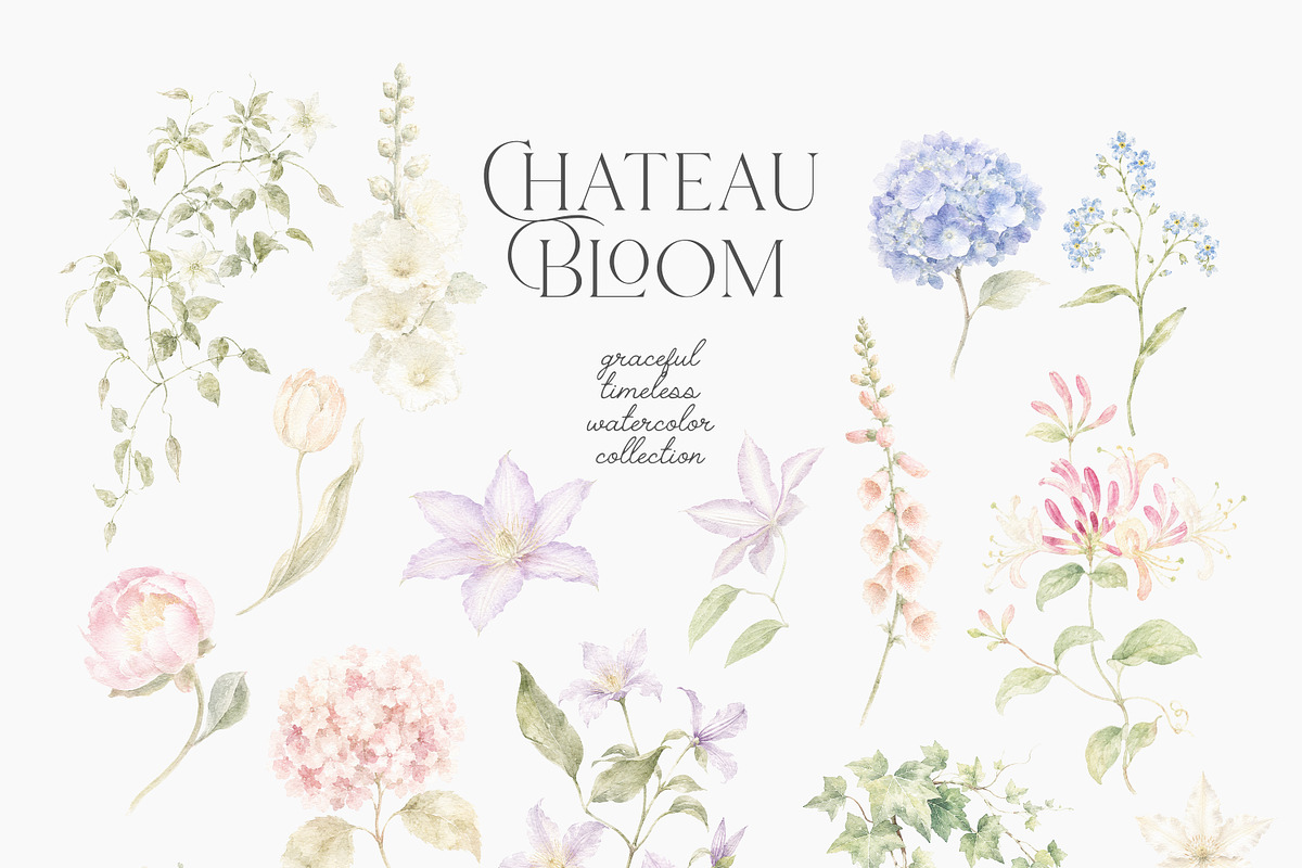 Chateau Bloom-English Garden Clipart, an Object Illustration by studioequinox (Photo 2 of 15)