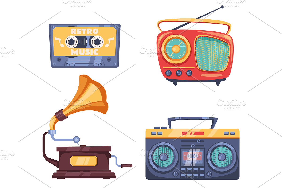 Old fashion music device, a Technology Illustration by PrettyVectors