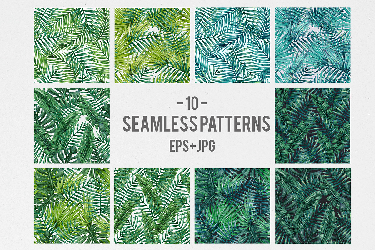 Palm leaves seamless pattern, a Pattern Graphic by Bigio Designs (Photo 5 of 6)