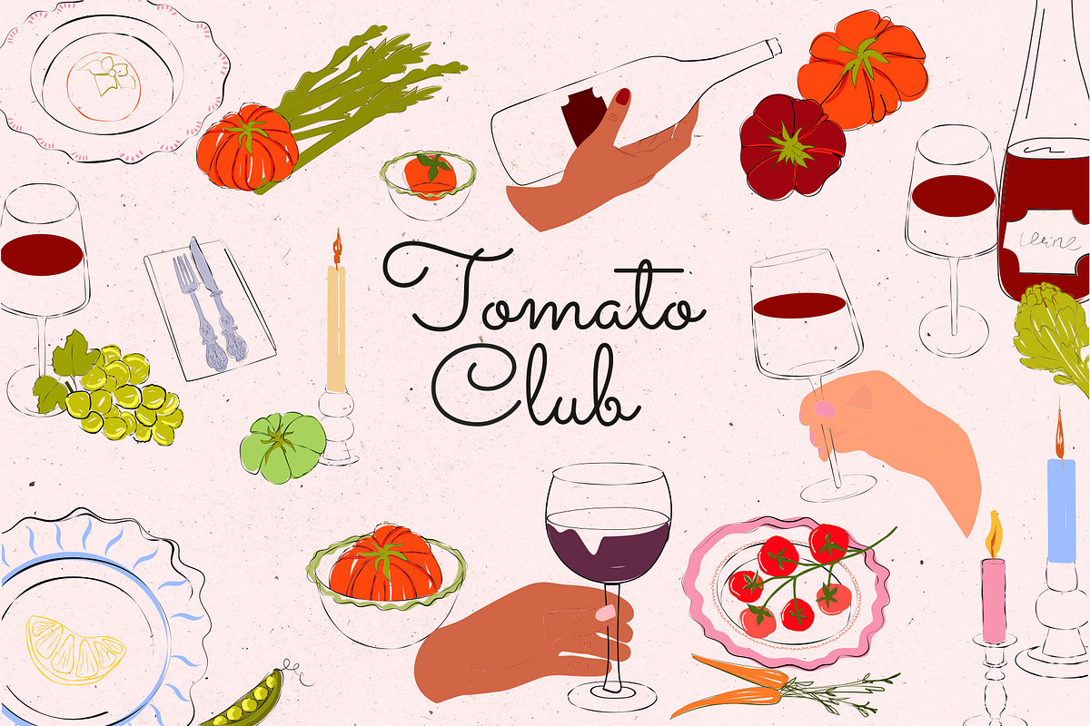 Tomato Club. Fall Harvest Wall Art, a Seasonal Illustration by Mio Buono (Photo 13 of 13)