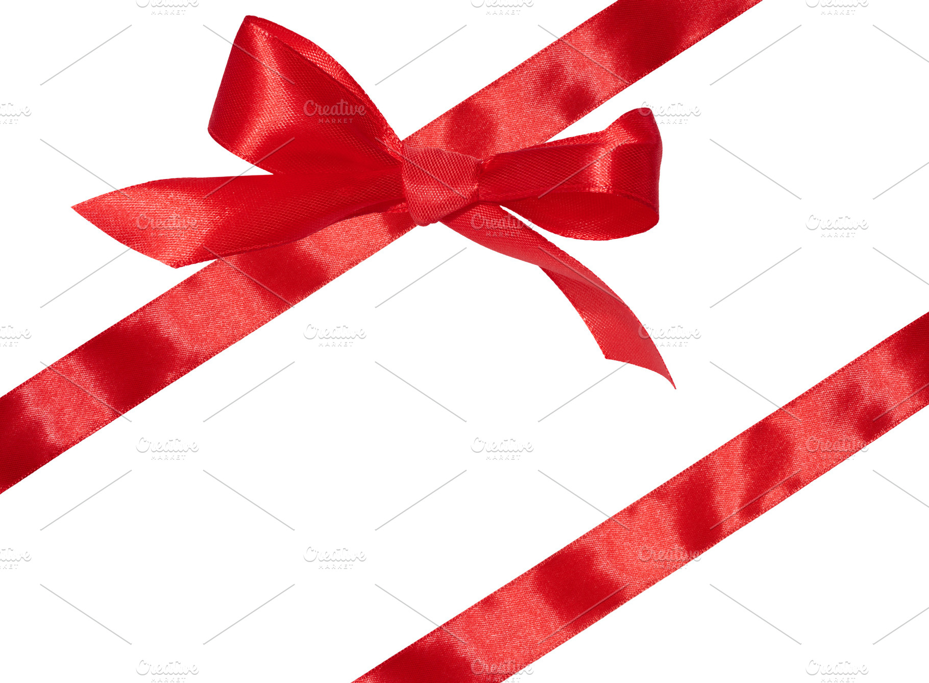 Tied bow made of red silk ribbon on an isolated background, deco, a Holiday Photo by ndanko
