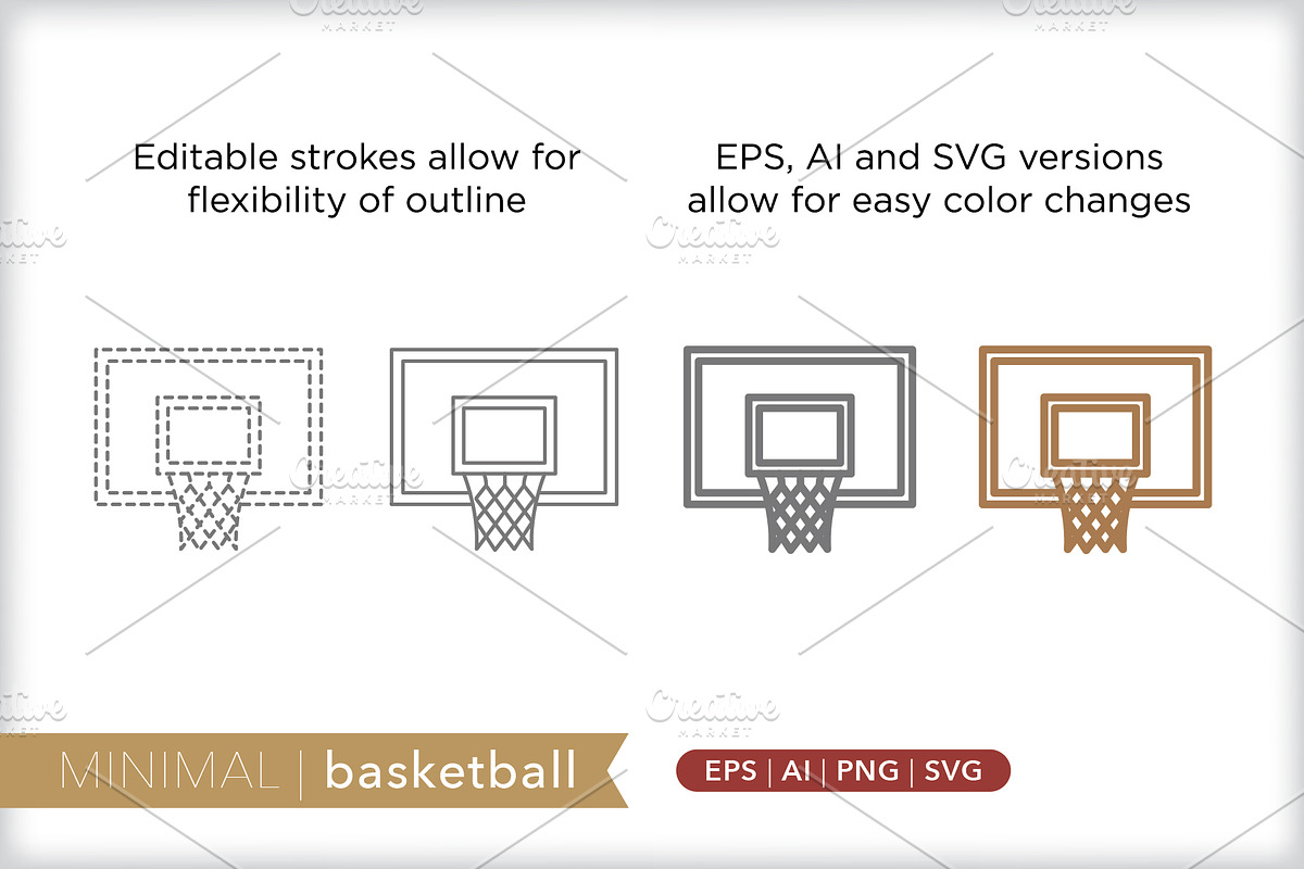 Minimal basketball icons, an Outline Icon by Picture Window (Photo 5 of 5)