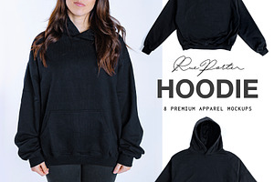 RUE PORTER Black Hoodie Mockups