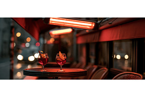 Cozy Parisian Caf Terrace With Red, a Food & Drink Photo by piter.goskov