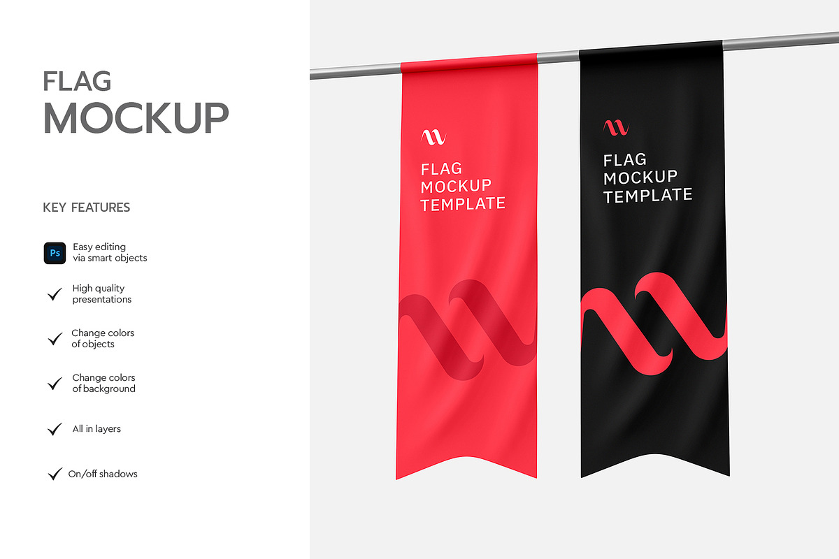 Hanging Flag Banner Mockup Set, an Advertising Mockup by graphypix (Photo 2 of 4)
